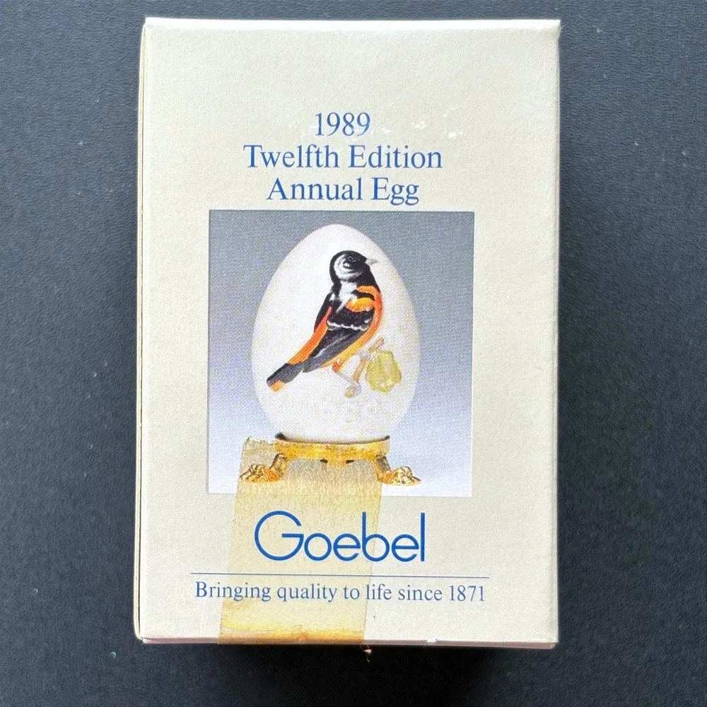 Goebel 1989 Annual Egg 12th Edition Baltimore Oriole W. Germany Porcelain 51779